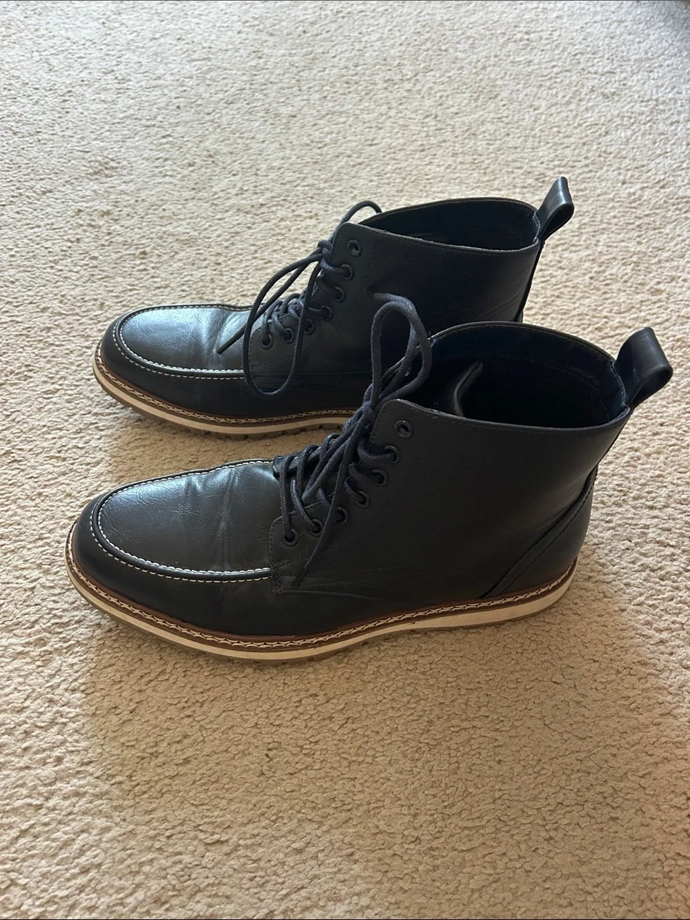 Hawke and Co. mens navy blue lace up boots